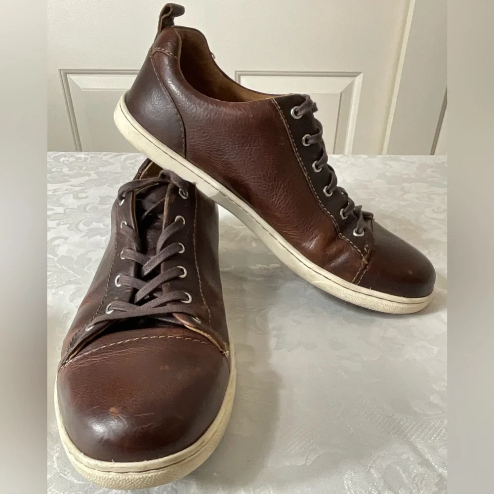 Born Men´s Bayne Sneakers Brown Leather Lace Up Shoes Size 10.5 - Picture 1 of 6